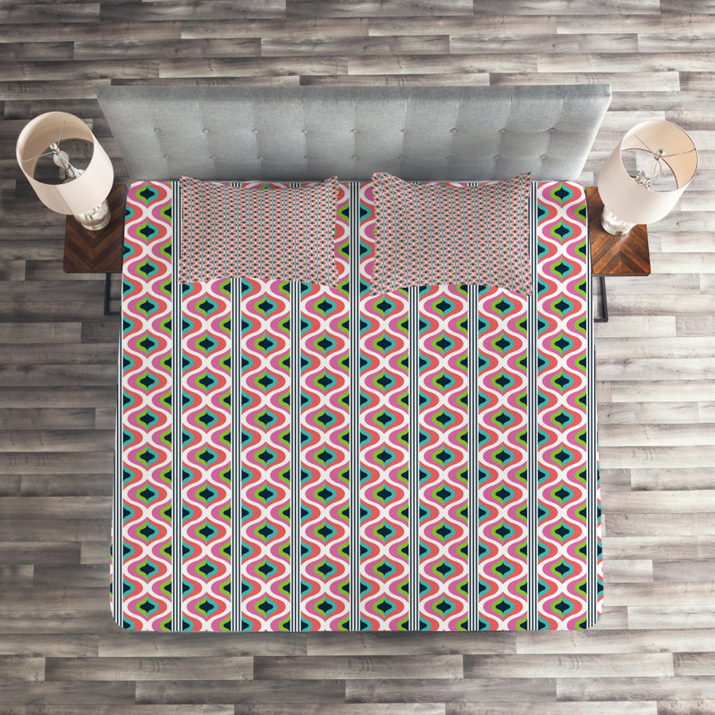 Modern & Contemporary Coverlet, King Bedspread + 2 Shams
