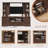 Farmhouse Entertainment Center For 60 Inch Tv, With 2 Led Lights, Power Outlets & Storage Shelf-597770547