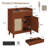 Rattan Sideboard Buffet Cabinet With Charging Station & Adjustable Shelf-392177168