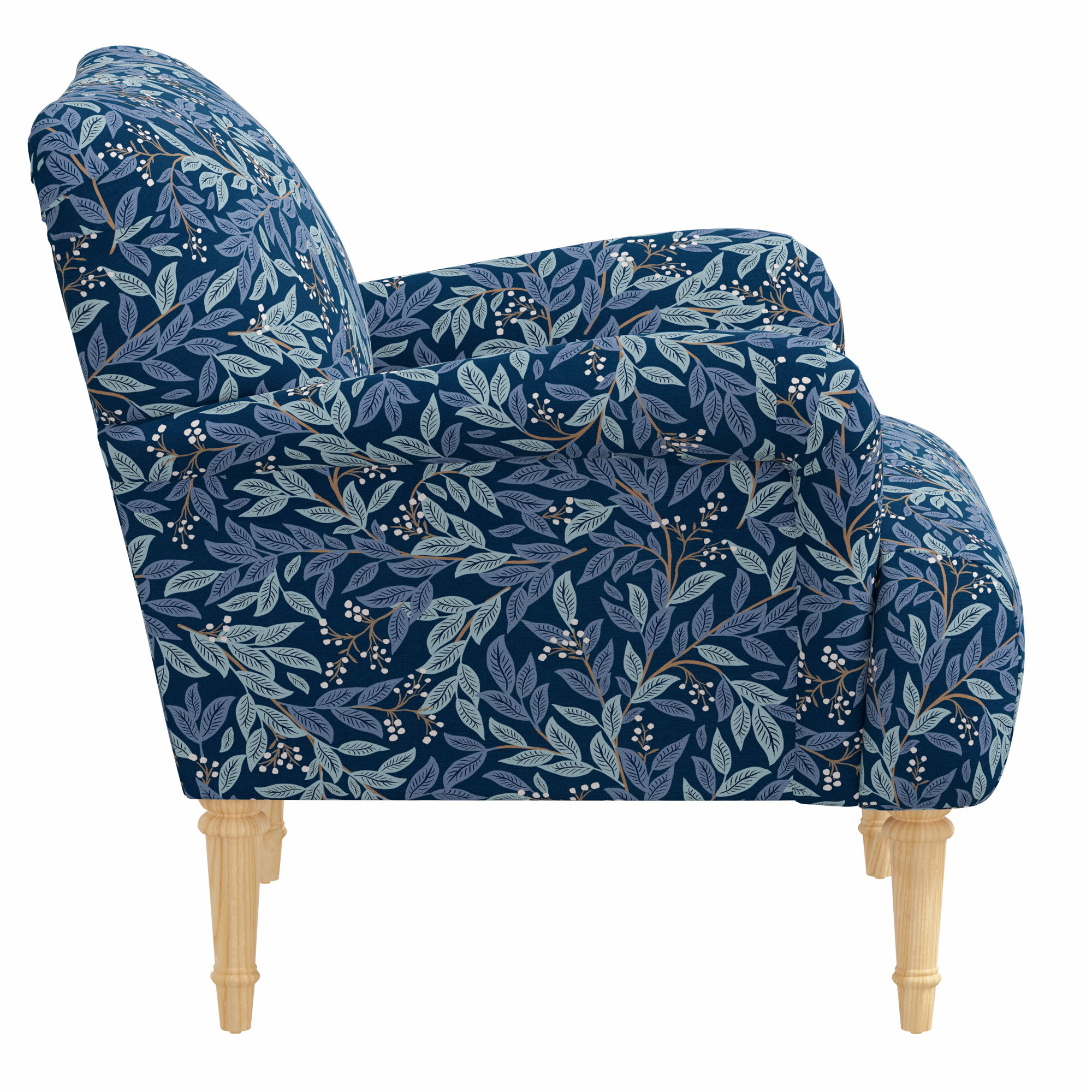 Rifle Paper Co. x Cloth & Company Bristol Armchair, Rpc Willowberry Navy Linen