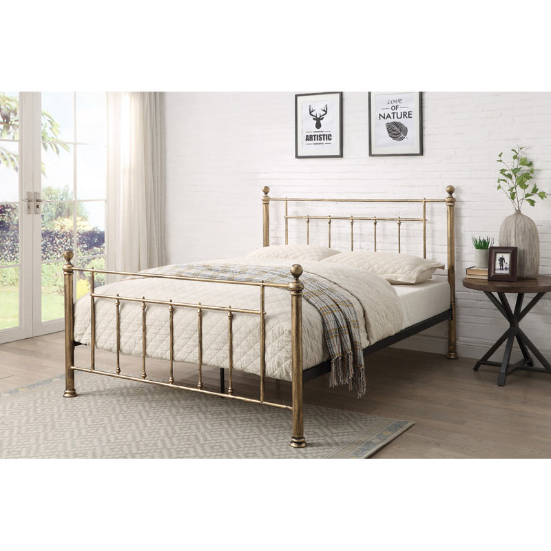 Laidman Bed, Antiqued Black Brass, Kingsize (5'), No Mattress