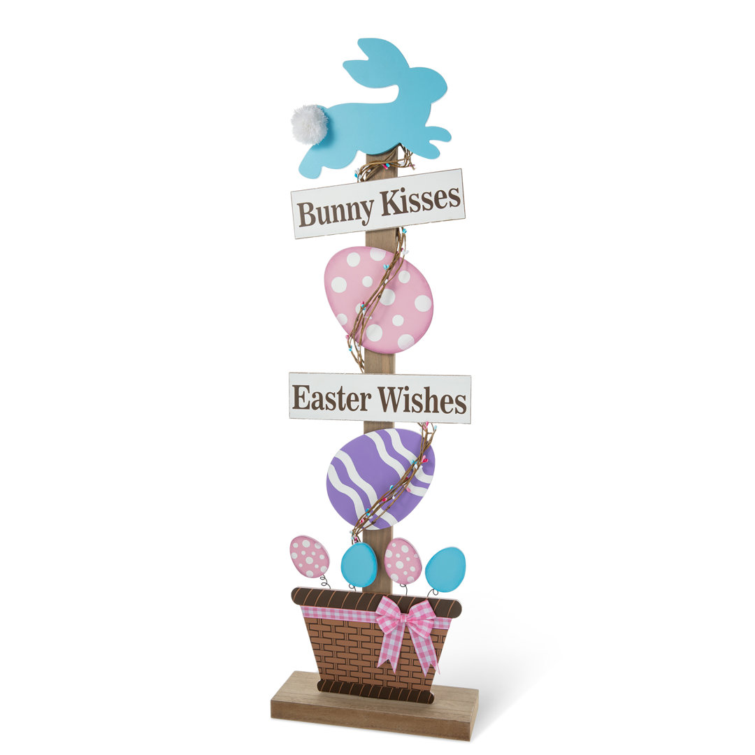 35.5"H Easter Wooden Bunny And Eggs Porch Decor The Holiday Aisle®