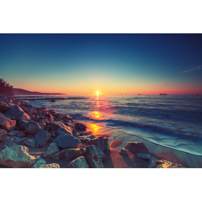 Lever de soleil sur la mer - Photographie sur toile tendue