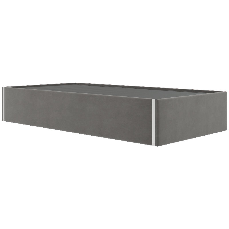 Sapan Upholstered Bed, Micro Suede Charcoal Gray, Twin
