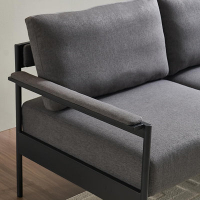 Modern Loveseat Sofa For Living Room, Faux Leather Cloud Recliner Couch
