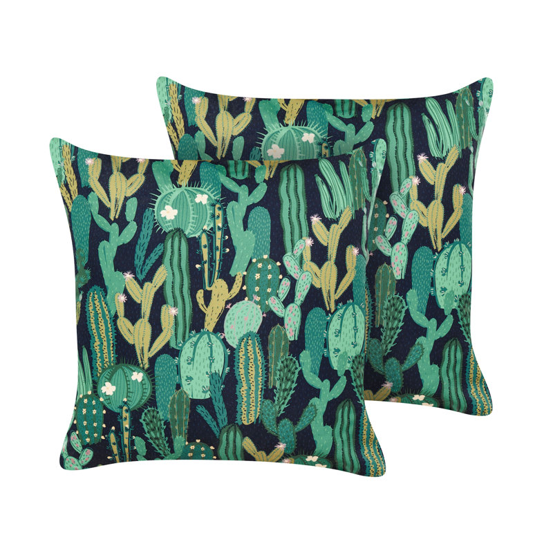 Lawson Bussana Indoor / Outdoor Floral Green Square Scatter Cushion With Filling