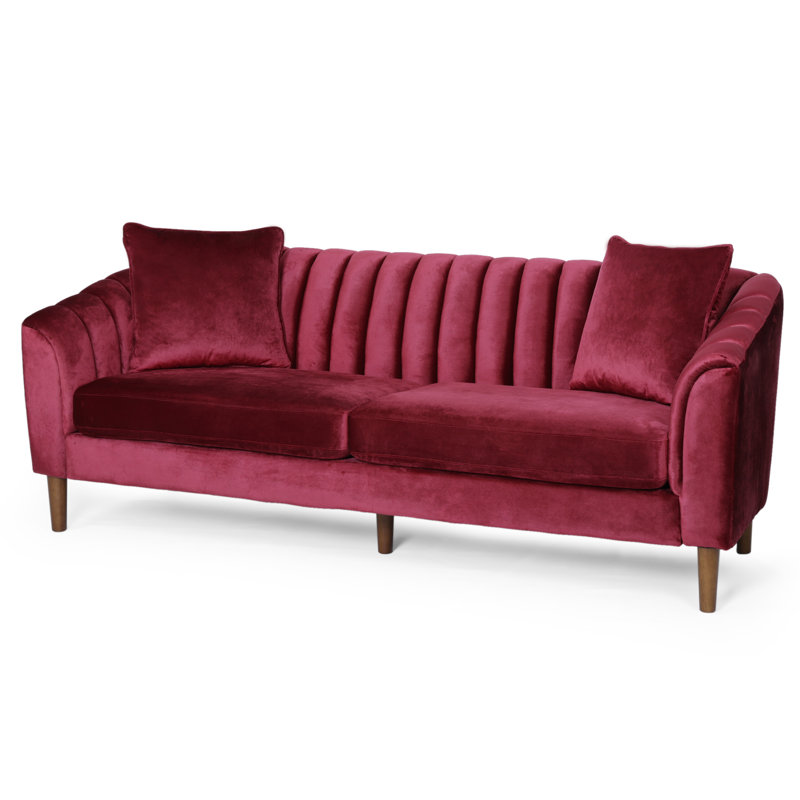 Avett Upholstered 84.5'' Sofa, Wine 100% Polyester
