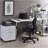 White And Chrome Writing Desk With Sled Base-1577189551