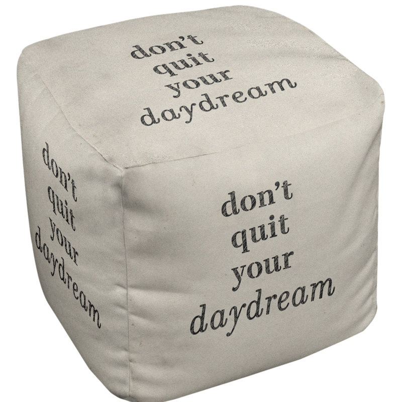 Upholstered Ottoman, White/Black
