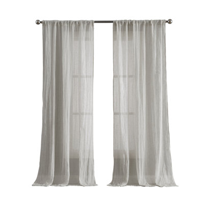 Solid Semi-Sheer Curtain Panels