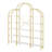 74.8 Inch 5 Tiers Office Bookcase Bookshelf, Display Shelf With Round Top, X Bar Gold Frame For Home Office