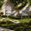 Chaises de patio durables en PEHD, style moderne pour l'extérieur, gris