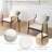 Modern Upholstered Accent Armchair with Paper-Rope Weaving, Beige Linen Fabric-2115048101