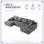 Canapé modulaire en U Una avec velours côtelé extra large et support à ressorts-2039497699
