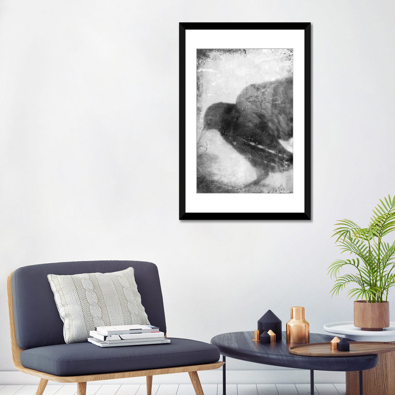 «B&W Flight V», reproduction sur toile, H 32 po x l 24 po x P 1 po, Papier d'art encadré noir, Blanc