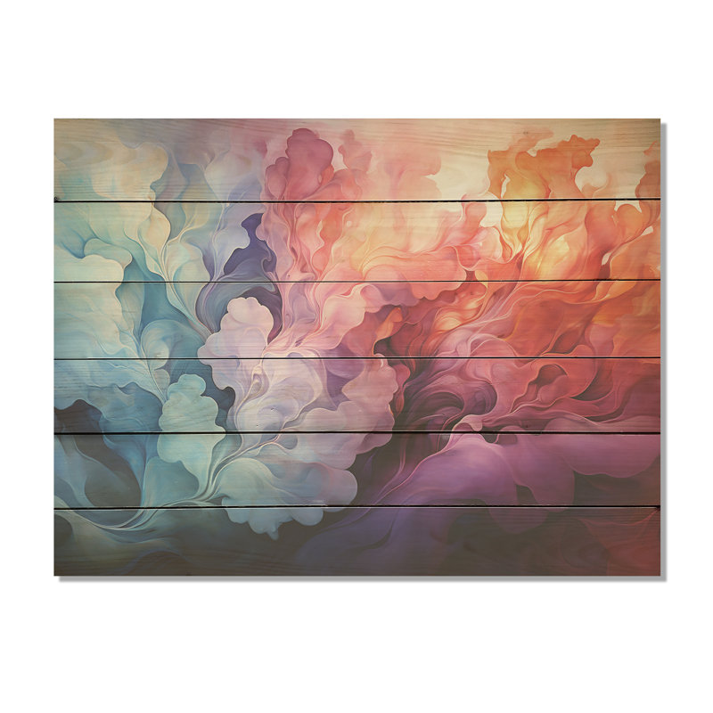 Horizons colorés I - Art sur bois de pin naturel, H 24 po x l 32 po