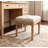 Small Padded Bench, Square Upholstered Rustic Ottoman Bench, Vanity Stools For Bedroom, 15.75" X 15.75" X 15.75" Beige