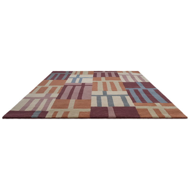 Monolith Handmade Wool Geometric Area Rug, Cinnabar;Amber, Rectangle 5'7 x 7'10