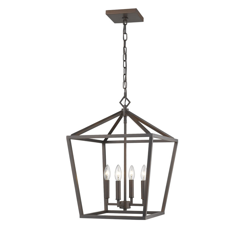 Lustre géométrique à 4 lumières Poisson, Bronze, H 28,5 po x l 20 po x P 20 po
