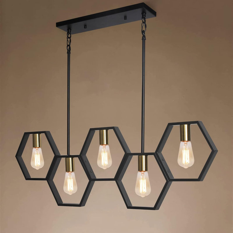 Adjustable Height Suspended Rectangular Pendant Light