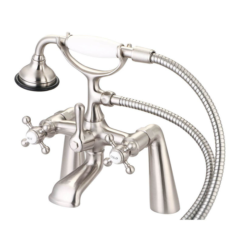 Mason Hill 3 Handle Deck Clawfoot Tub Faucet with Diverter, Chrome