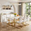Ensemble de salle à manger 9 pièces moderne en bois 71 "avec base géométrique en métal et chaises en porte-à-faux-1086805831-1086805830