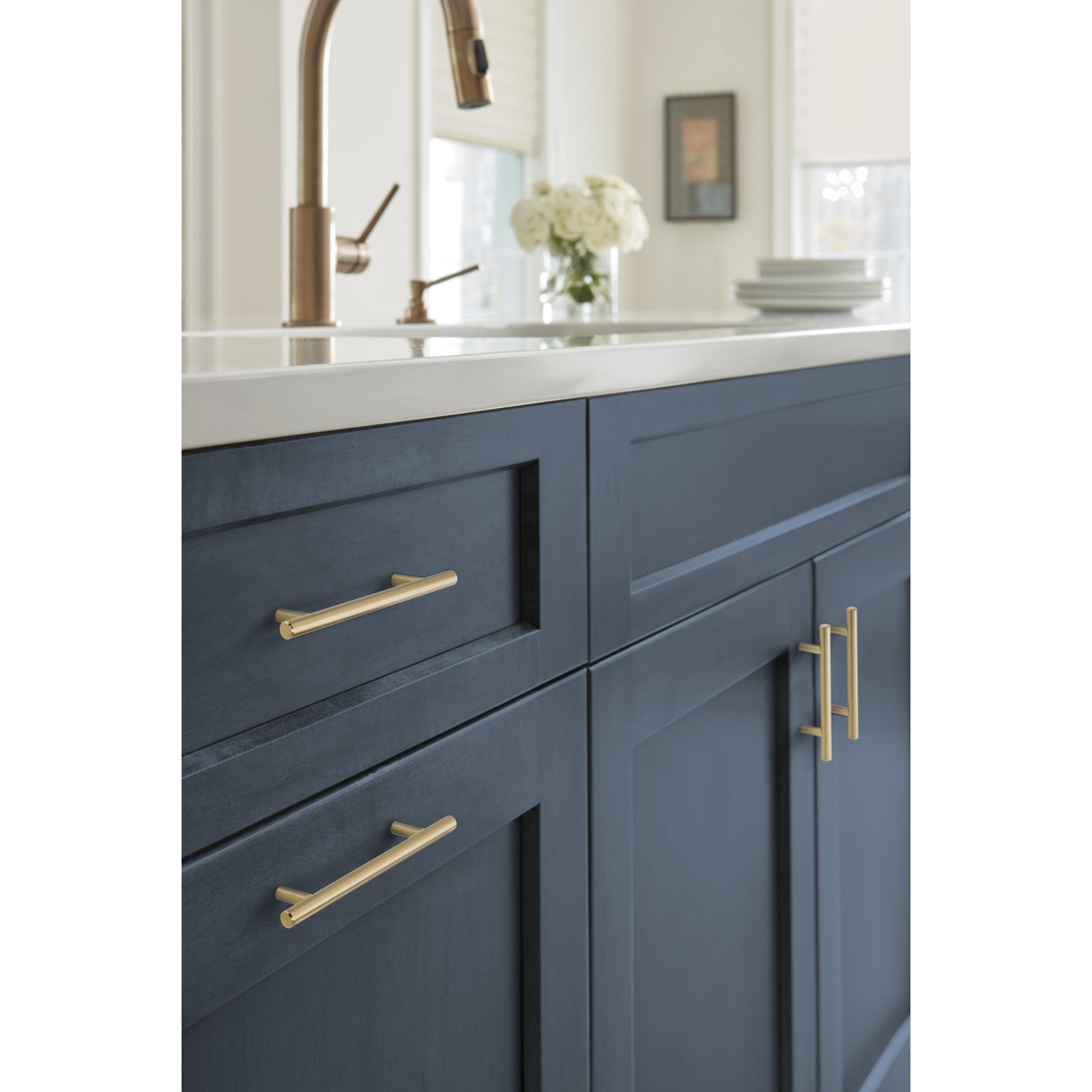 Bar Pulls Center to Center Bar Pull, Champagne Bronze, 3 3/4", 1