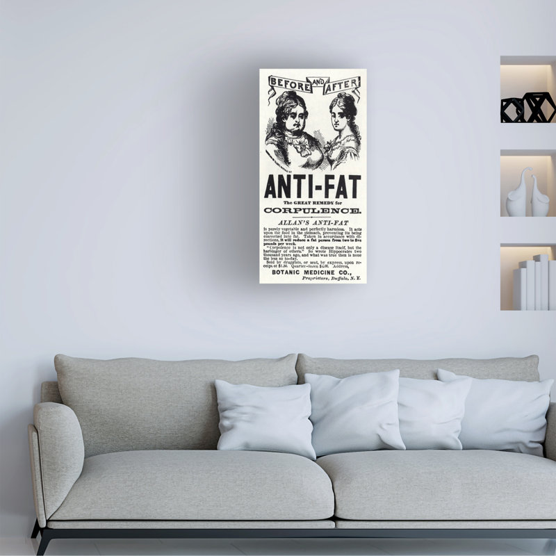 «American School Allans Anti-Fat», art des années 1880, H 19 po x l 10 po
