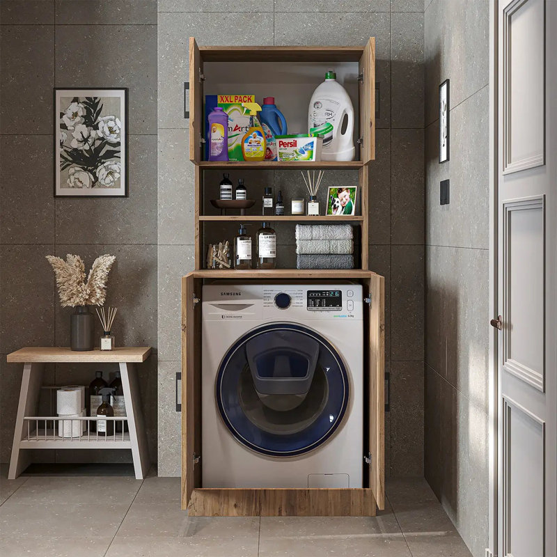 Atria Washing Machine Cabinet with Double Doors,, Oak