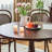 Nut-brown Round Solid Wood Dining table-1348548763