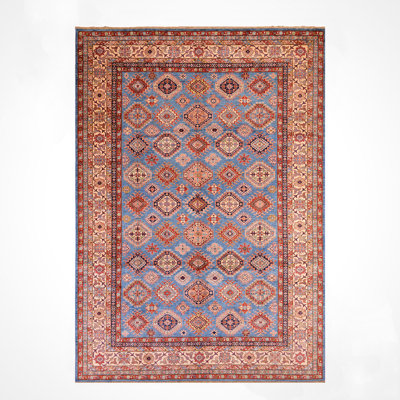 Tapis en laine et coton rouge noué à la main Original