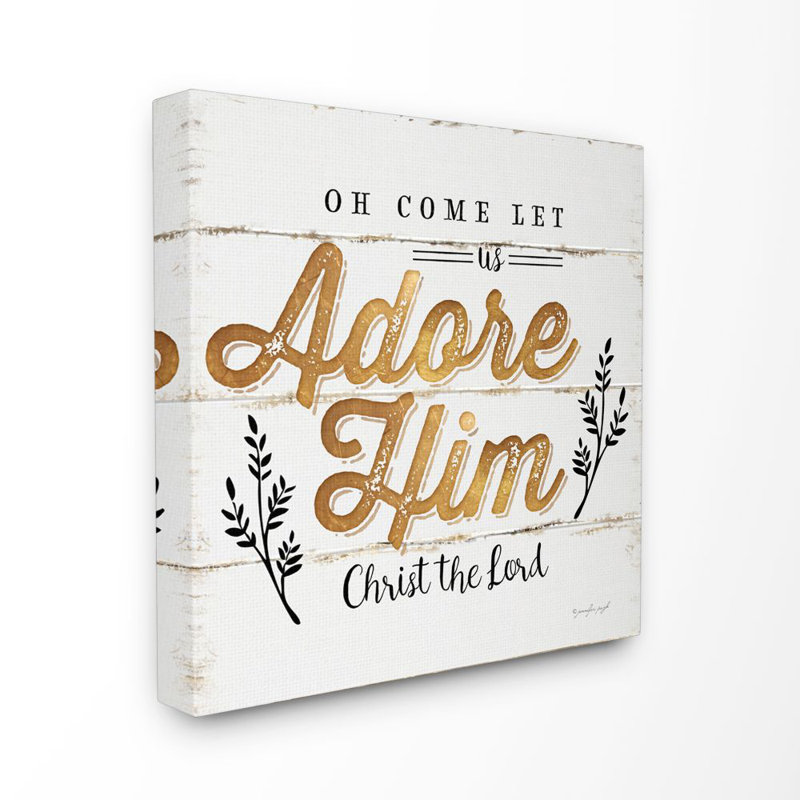 «Adore him», art textuel, Toile tendue, H 17 po x l 17 po