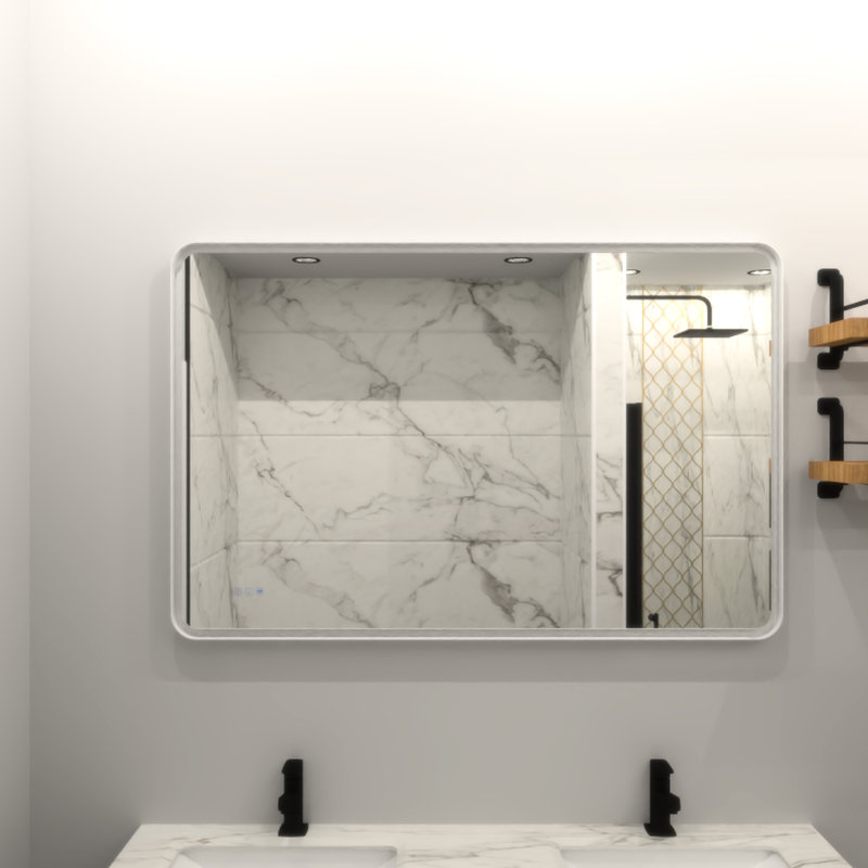 Miroir de salle de bain Fog Led, 30,63 po x 30,08 po