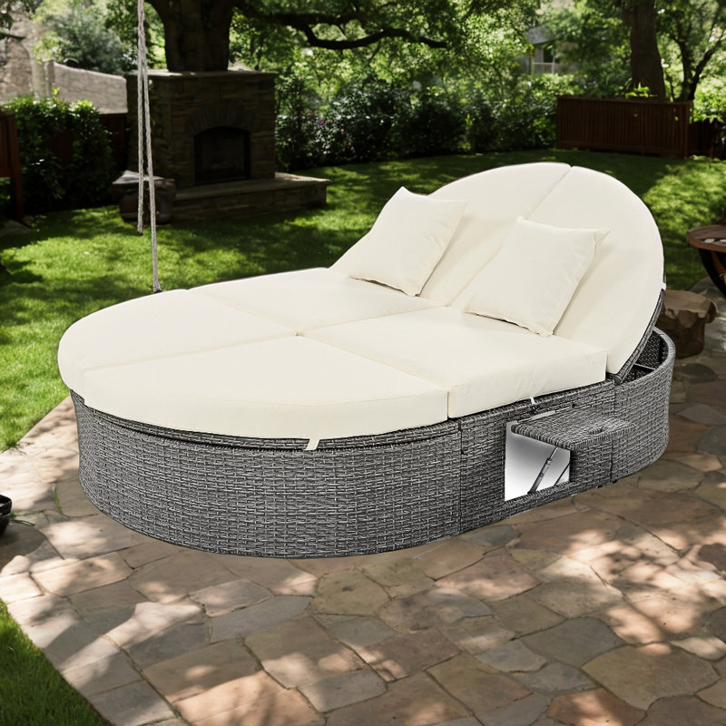 78.7'' Wide Patio Daybed with Cushions, Beige
