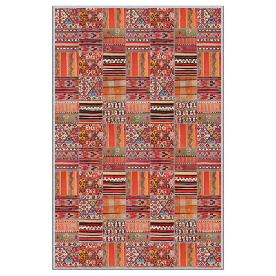 Tapis d'entrée de qualité supérieure, 2,6 x 4,9 pieds, 100% polyester, 650 gr / m² | Pois antibactérien antidérapant en PVC, d'une hauteur de poils de 0,3 po | Lavable à la machine, impression numérique 3D, durable et élégante pour la décoratio