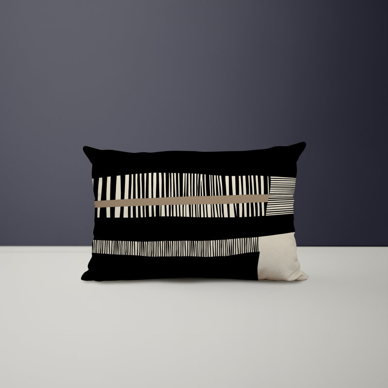 Housse et insert de coussin rectangulaire intérieur / extérieur en polyester / mélange de polyester Chamu, H 14 po x l 20 po