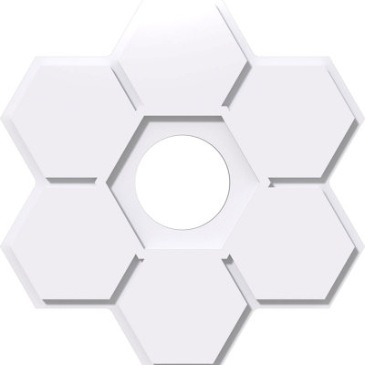 18"OD x 6"ID x 6 1/4"C x 1"P Daisy Architectural Grade PVC Contemporary Ceiling Medallion