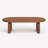 Arden Solid Walnut Wood Oval Coffee Table - Handcrafted Sculptural Arched Base Rectangular Cocktail Table-497109545