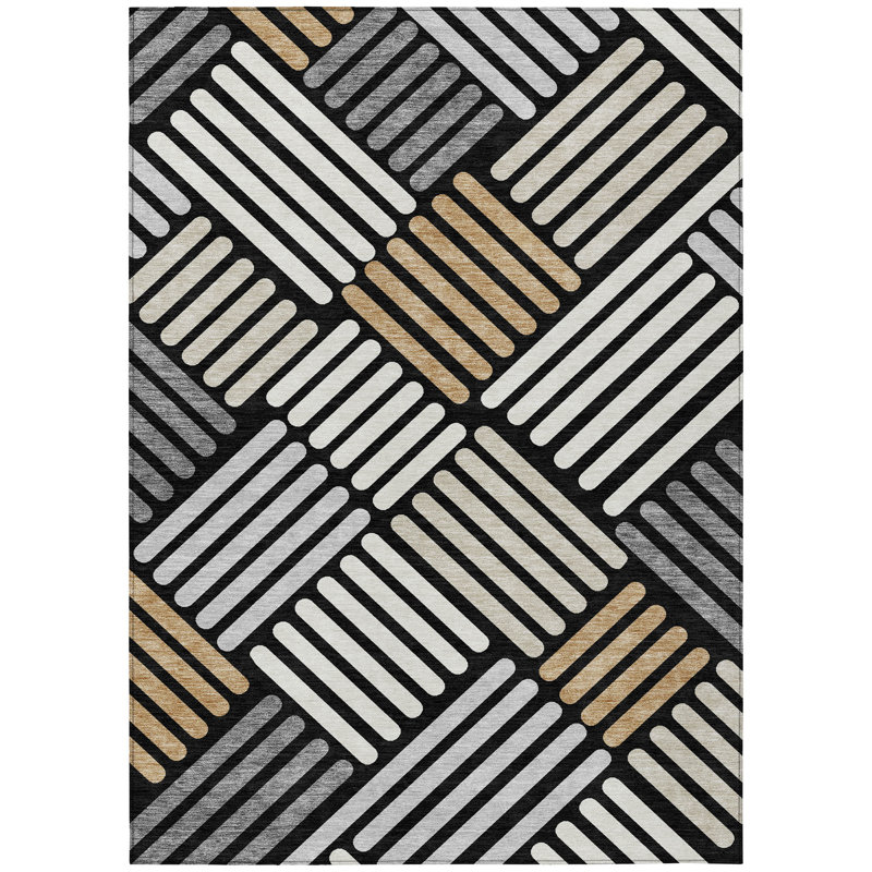 Machine Washable Indoor/Outdoor Chantille ACN2339 Geometric Rug, Rectangle 5' x 7'6"