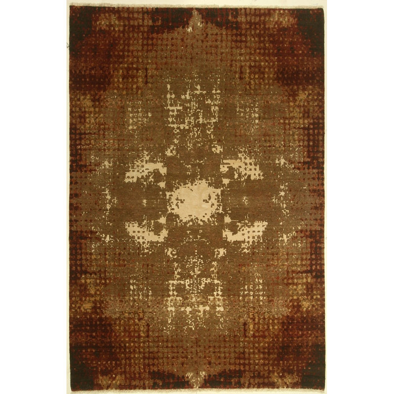 Hand Knotted Wool Abstract Rug