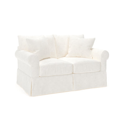 Amari 63" Rolled Arm Slipcovered Loveseat