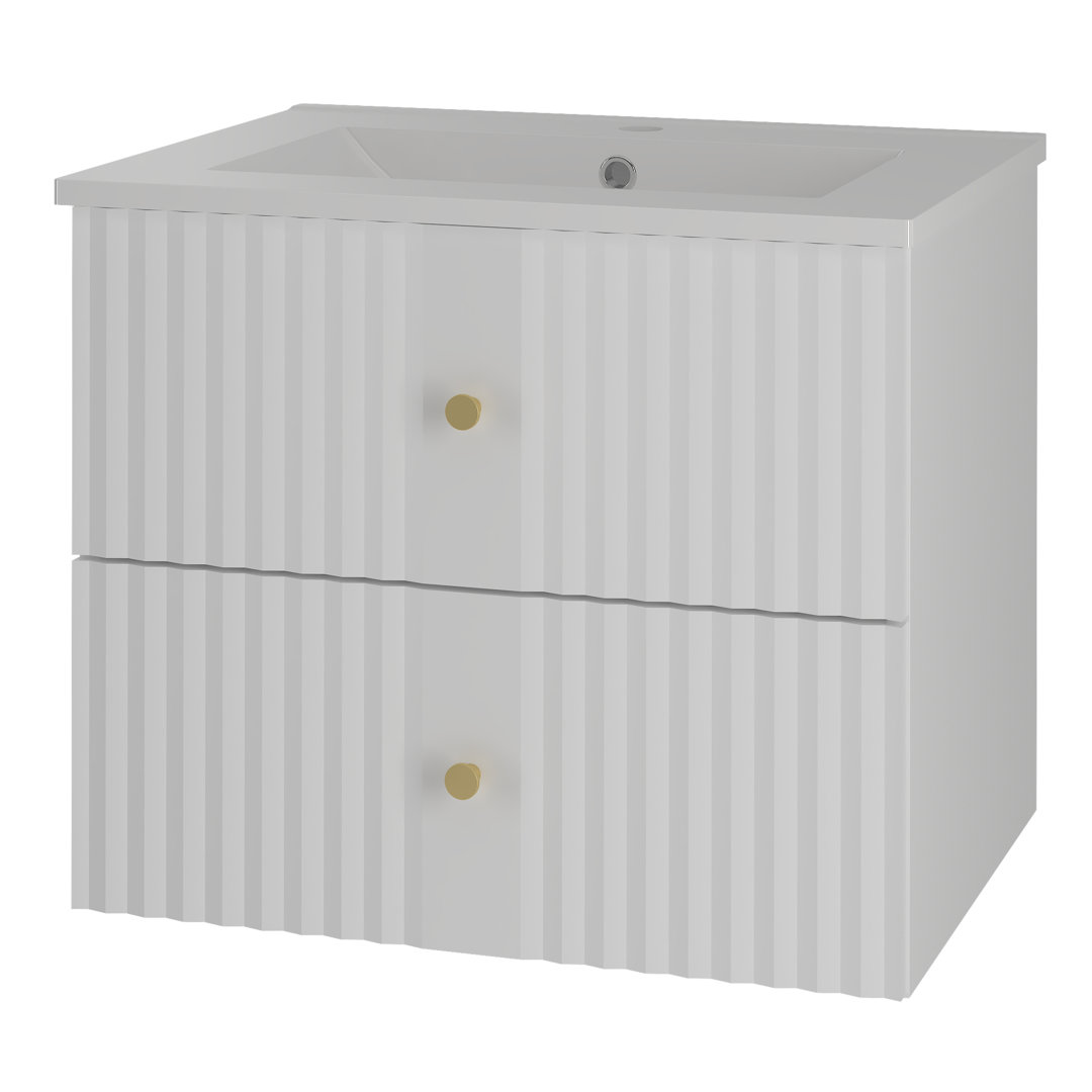 Arashel Wall Mounted Required Bathroom Storage Furniture Set