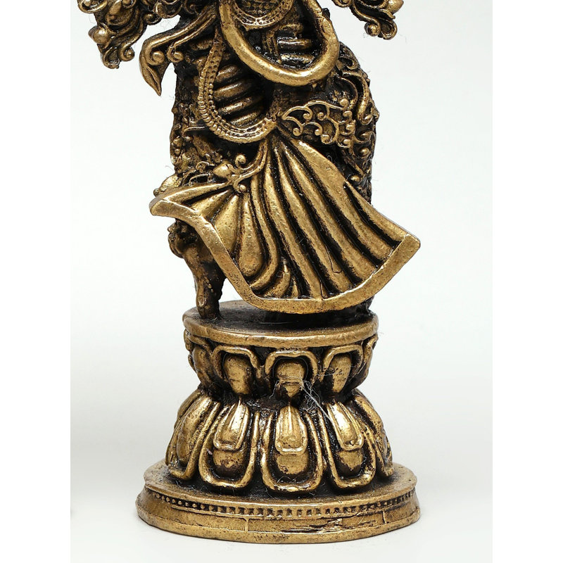 Ensemble de petites statues Panchadhatu Radha Krishna