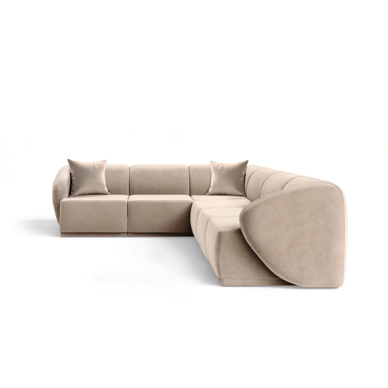 5 Seater Velvet Corner Sectional