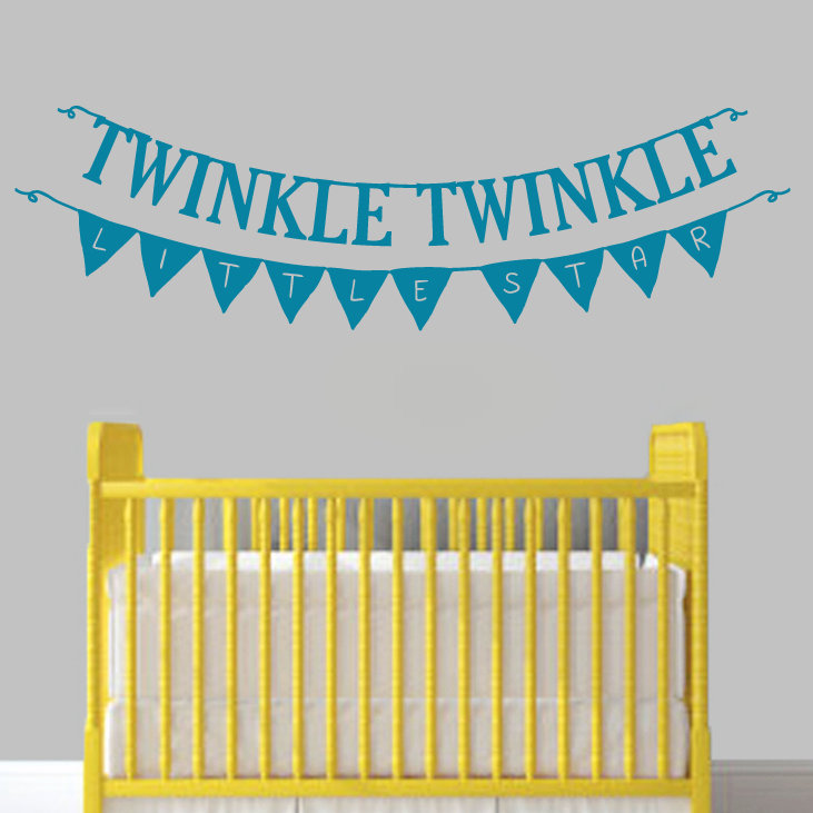 Décalcomanie murale twinkle twinkle little star, Bleu sarcelle