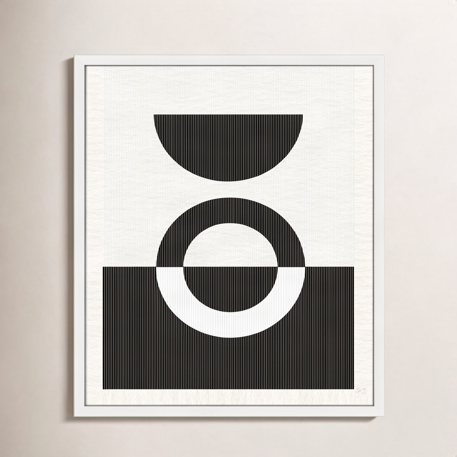 Eclipse III, 25.5" H x 21.5" W x 0.75" D, Satin White Framed