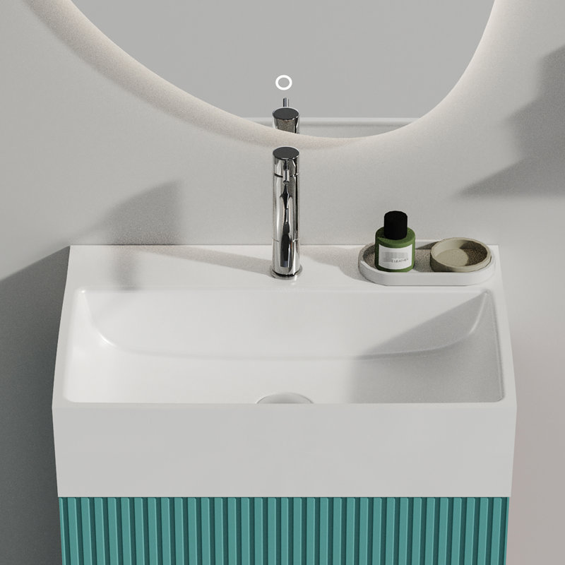 Lavabo de salle de bain en céramique blanche de 20 po x 14 po, facile à nettoyer, esthétique moderne, bords arrondis sécuritaires, lustré intégré pour la cuisine, 1 trou de robinet, trop-plein, grattoir, style contemporain, haute finition, entretien