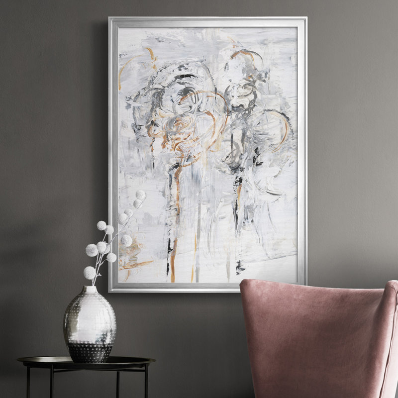 Toile encadrée de qualité supérieure Spring Wildflowers II - prête à être accrochée, Argent, H 30,5 po x l 22,5 po x P 1 po
