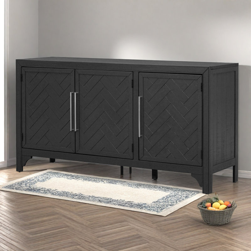 Buffet d'appoint 3 portes Santrese, Noir