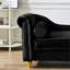 Chaise longue moderne avec revêtement en velours (noir)